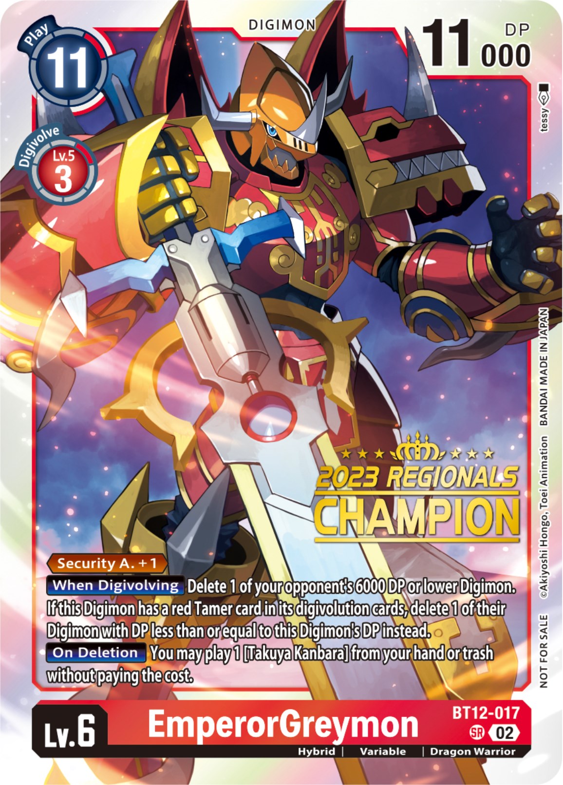 EmperorGreymon [BT12-017] (2023 Regionals Champion) [Across Time] | Enigma On Main