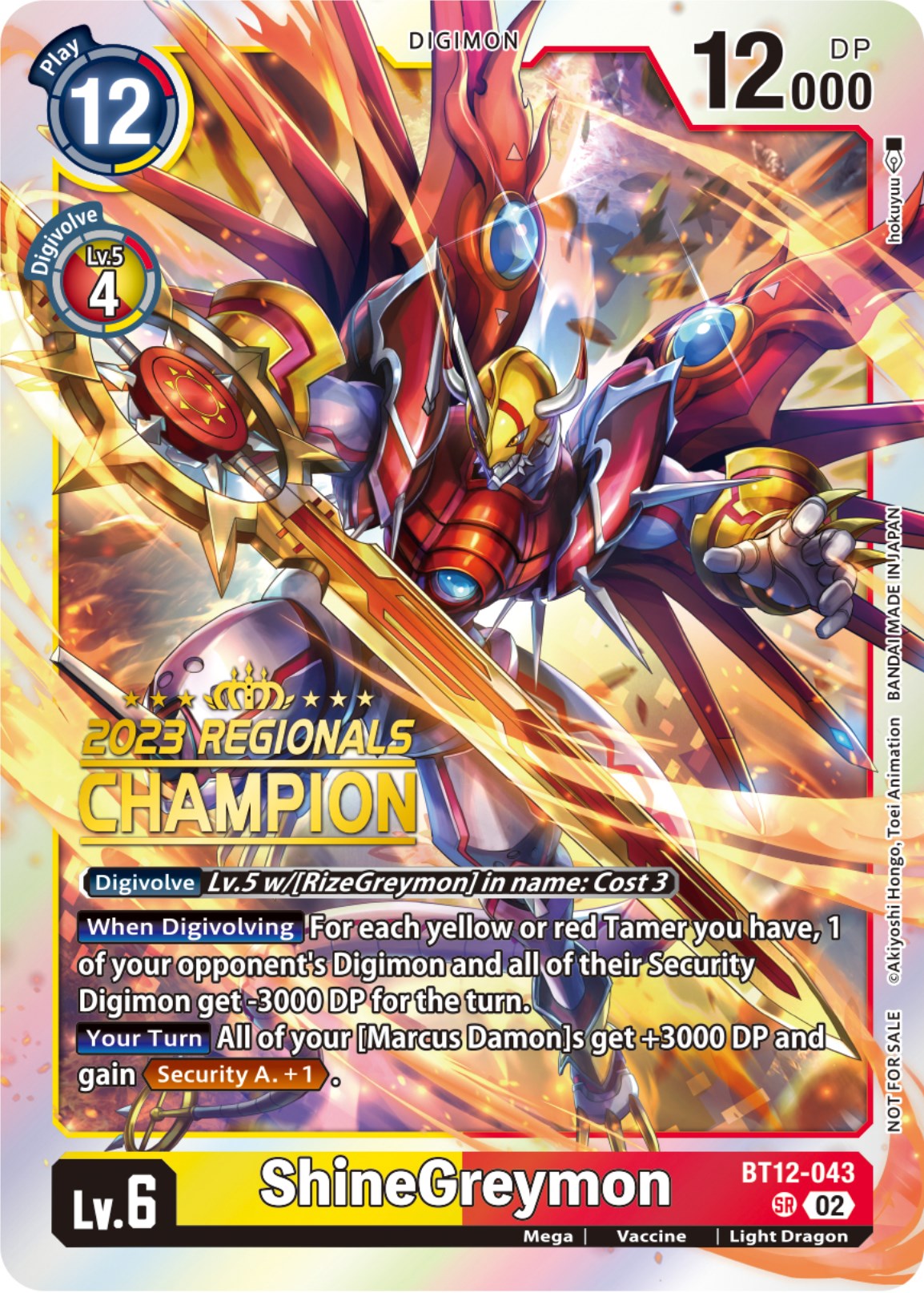 ShineGreymon [BT12-043] (2023 Regionals Champion) [Across Time] | Enigma On Main