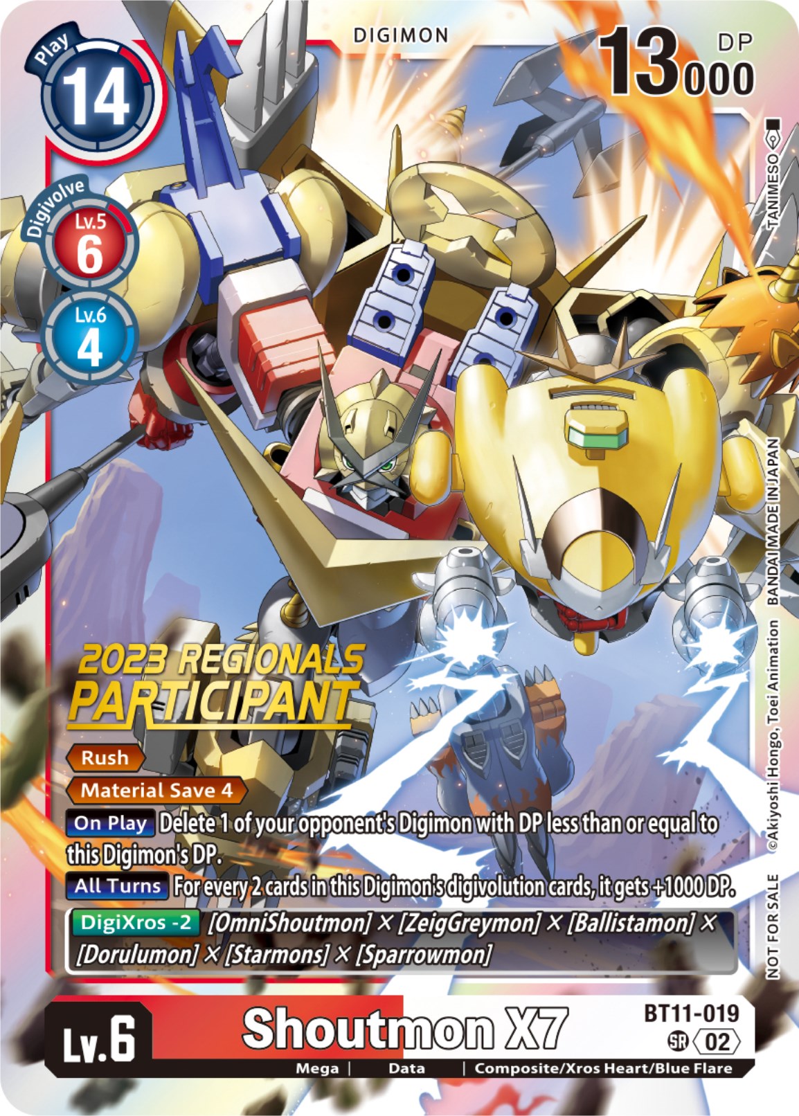 Shoutmon X7 [BT11-019] (2023 Regionals Participant) [Dimensional Phase] | Enigma On Main