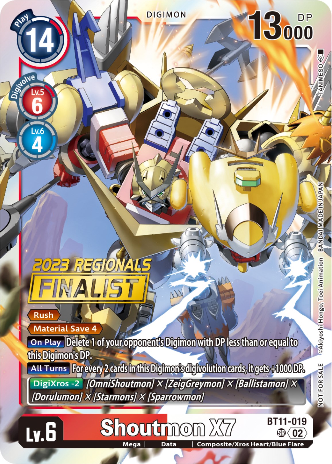 Shoutmon X7 [BT11-019] (2023 Regionals Finalist) [Dimensional Phase] | Enigma On Main