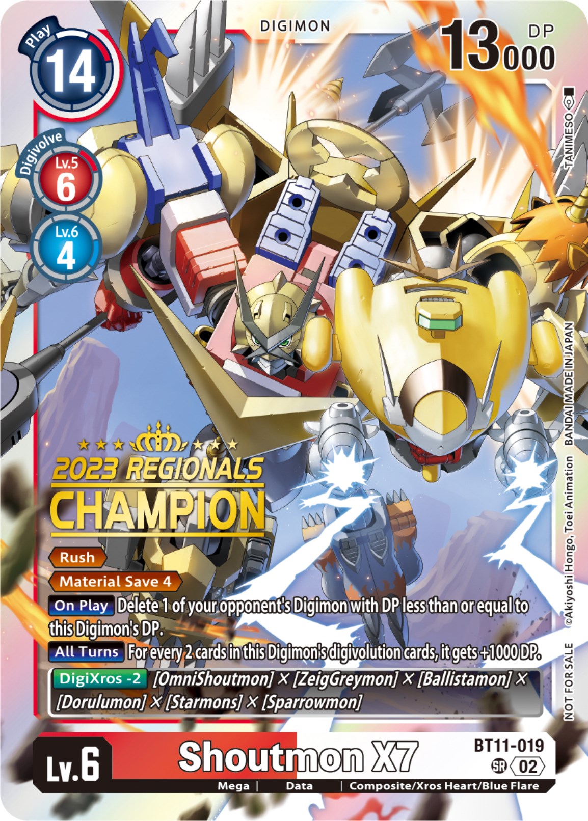 Shoutmon X7 [BT11-019] (2023 Regionals Champion) [Dimensional Phase] | Enigma On Main