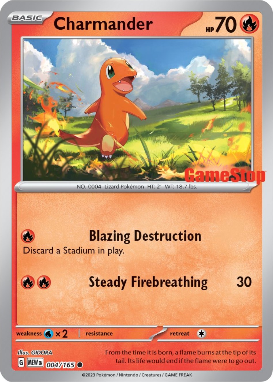 Charmander (004/165) (GameStop Exclusive) [Scarlet & Violet: 151] | Enigma On Main