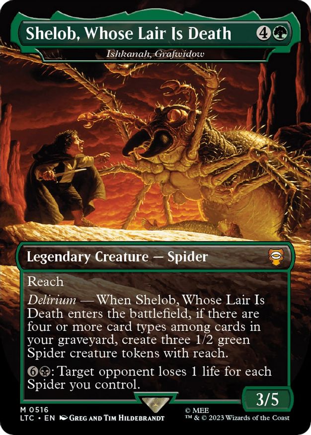 Shelob, Whose Lair Is Death - Ishkanah, Grafwidow (Borderless) [The Lord of the Rings: Tales of Middle-Earth Commander] | Enigma On Main