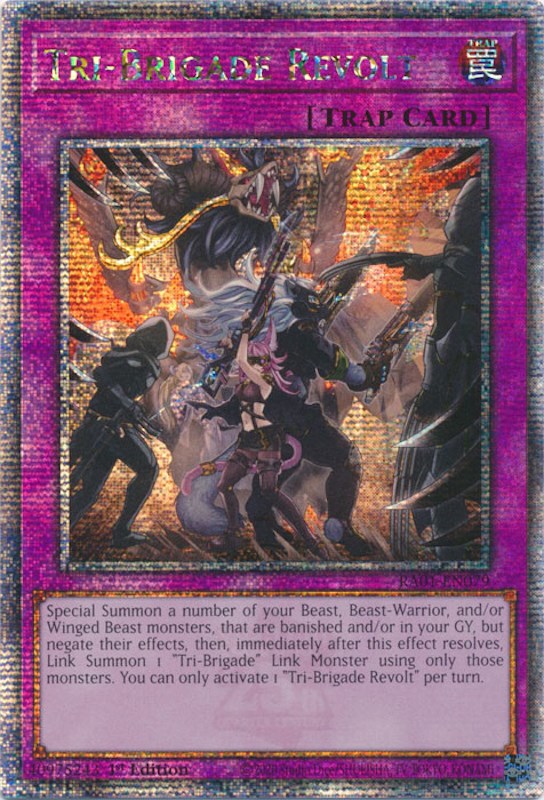 Tri-Brigade Revolt [RA01-EN079] Quarter Century Secret Rare | Enigma On Main