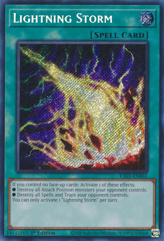 Lightning Storm [RA01-EN061] Secret Rare | Enigma On Main