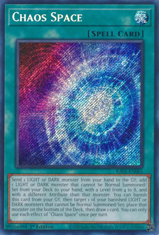 Chaos Space [RA01-EN065] Secret Rare | Enigma On Main