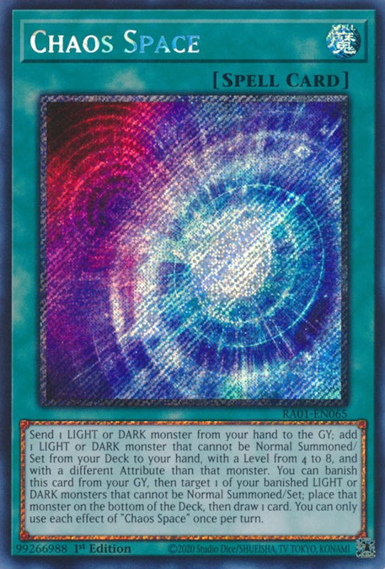 Chaos Space [RA01-EN065] Platinum Secret Rare | Enigma On Main