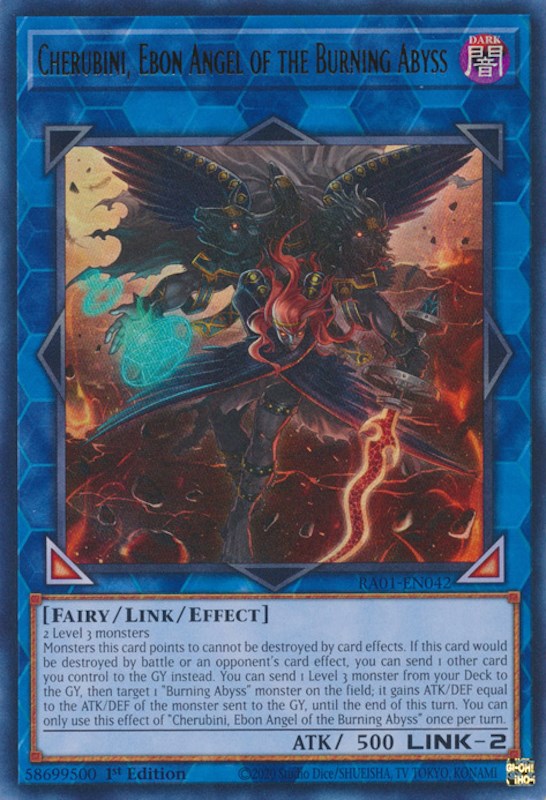 Cherubini, Ebon Angel of the Burning Abyss [RA01-EN042] Ultra Rare | Enigma On Main