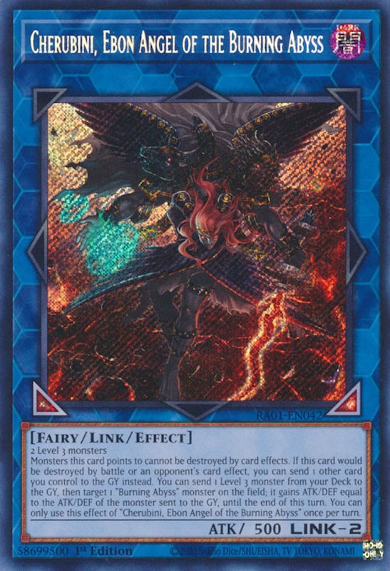 Cherubini, Ebon Angel of the Burning Abyss [RA01-EN042] Secret Rare | Enigma On Main