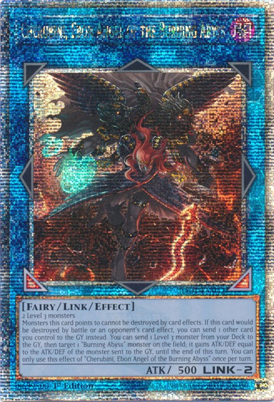 Cherubini, Ebon Angel of the Burning Abyss [RA01-EN042] Quarter Century Secret Rare | Enigma On Main