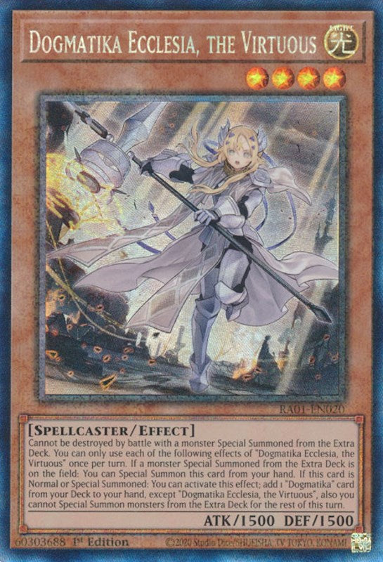Dogmatika Ecclesia, the Virtuous [RA01-EN020] Prismatic Collector's Rare | Enigma On Main