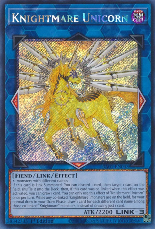 Knightmare Unicorn [RA01-EN043] Platinum Secret Rare | Enigma On Main