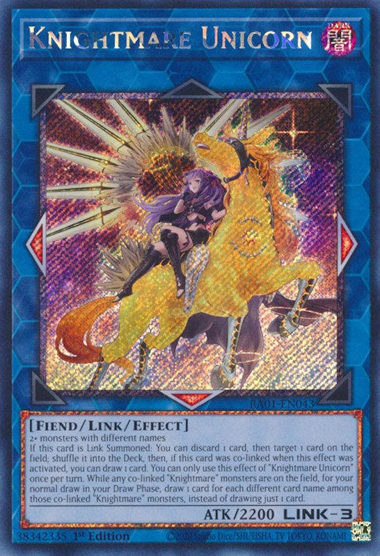 Knightmare Unicorn (Alternate Art) [RA01-EN043] Platinum Secret Rare | Enigma On Main