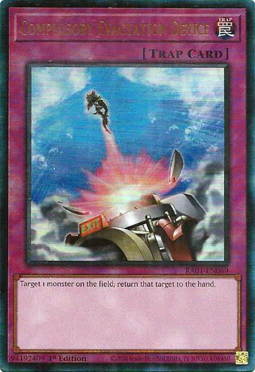 Compulsory Evacuation Device [RA01-EN069] Prismatic Ultimate Rare | Enigma On Main