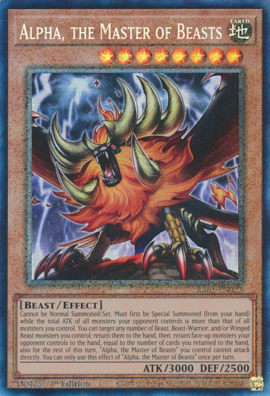 Alpha, the Master of Beasts [RA01-EN022] Prismatic Collector's Rare | Enigma On Main