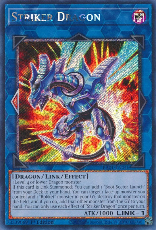 Striker Dragon [RA01-EN046] Platinum Secret Rare | Enigma On Main