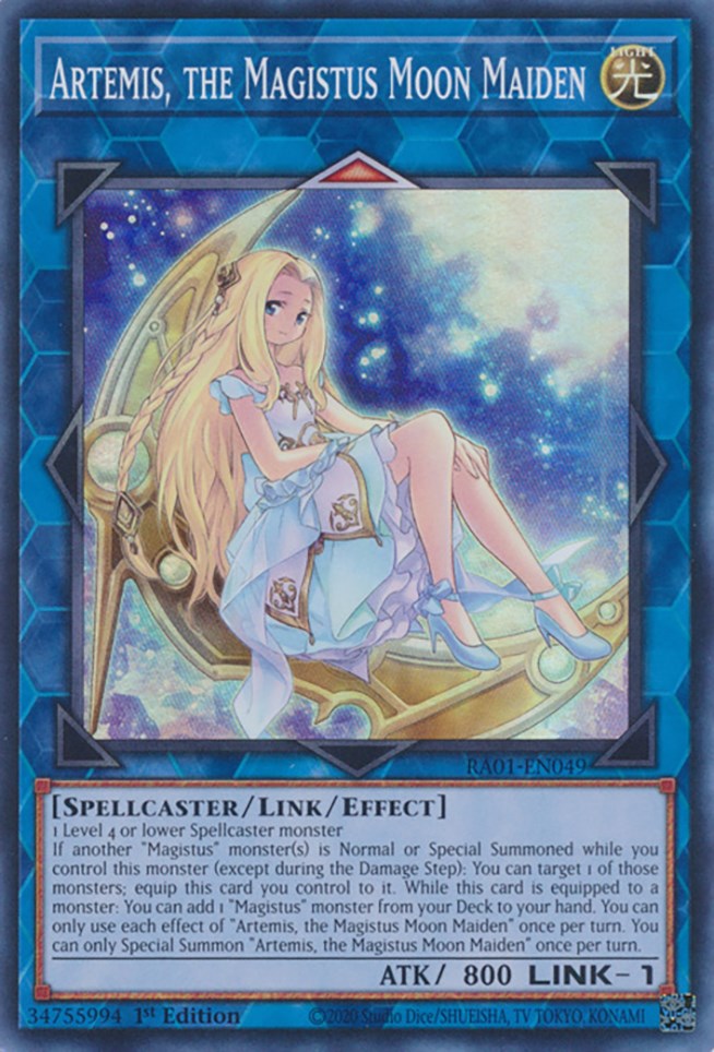 Artemis, the Magistus Moon Maiden [RA01-EN049] Super Rare | Enigma On Main