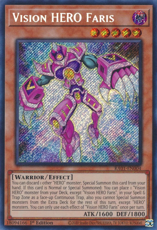 Vision HERO Faris [RA01-EN004] Secret Rare | Enigma On Main