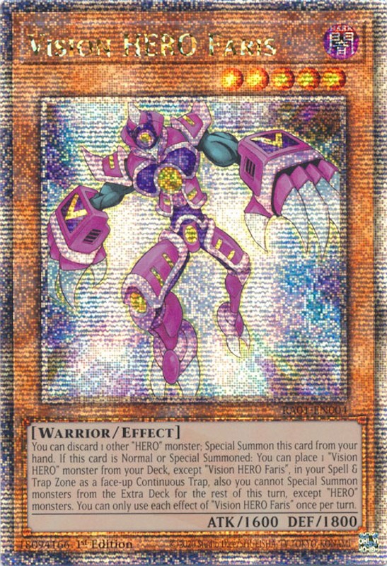 Vision HERO Faris [RA01-EN004] Quarter Century Secret Rare | Enigma On Main