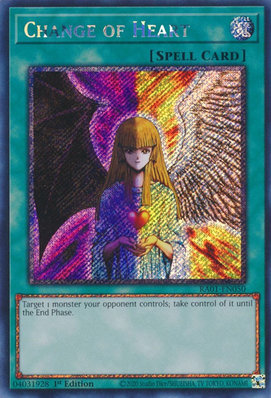 Change of Heart [RA01-EN050] Platinum Secret Rare | Enigma On Main