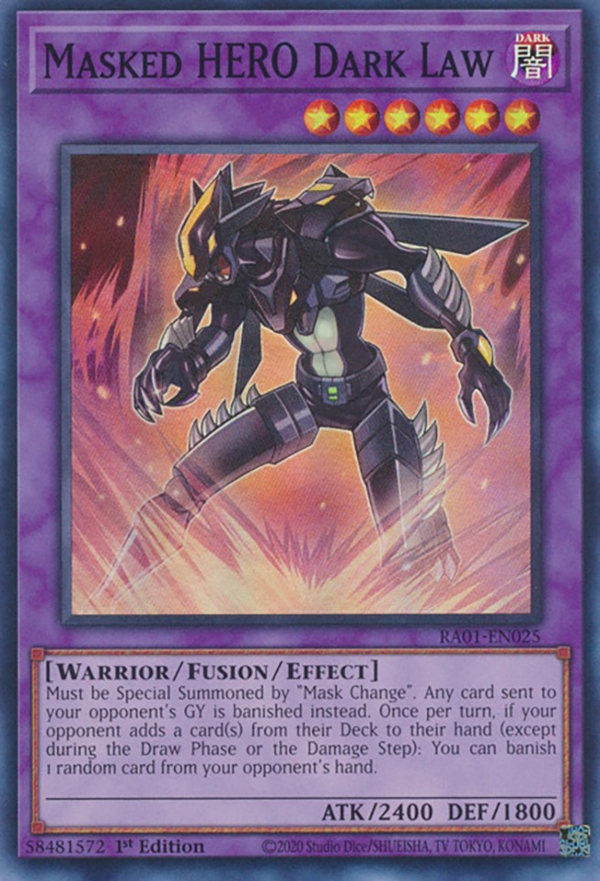 Masked HERO Dark Law [RA01-EN025] Super Rare | Enigma On Main