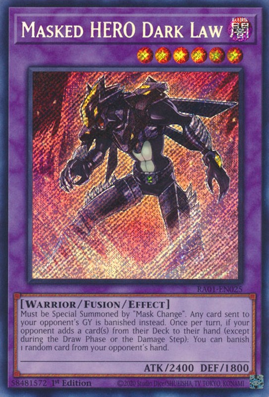 Masked HERO Dark Law [RA01-EN025] Secret Rare | Enigma On Main