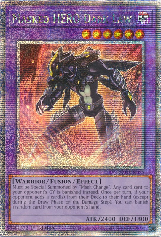 Masked HERO Dark Law [RA01-EN025] Quarter Century Secret Rare | Enigma On Main