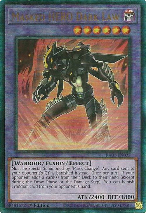 Masked HERO Dark Law [RA01-EN025] Prismatic Ultimate Rare | Enigma On Main