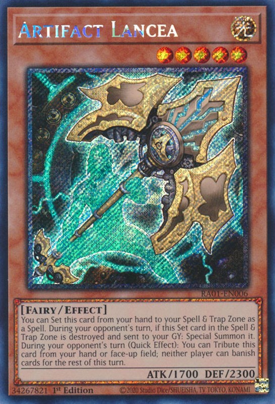 Artifact Lancea [RA01-EN006] Platinum Secret Rare | Enigma On Main