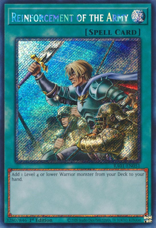 Reinforcement of the Army [RA01-EN051] Platinum Secret Rare | Enigma On Main