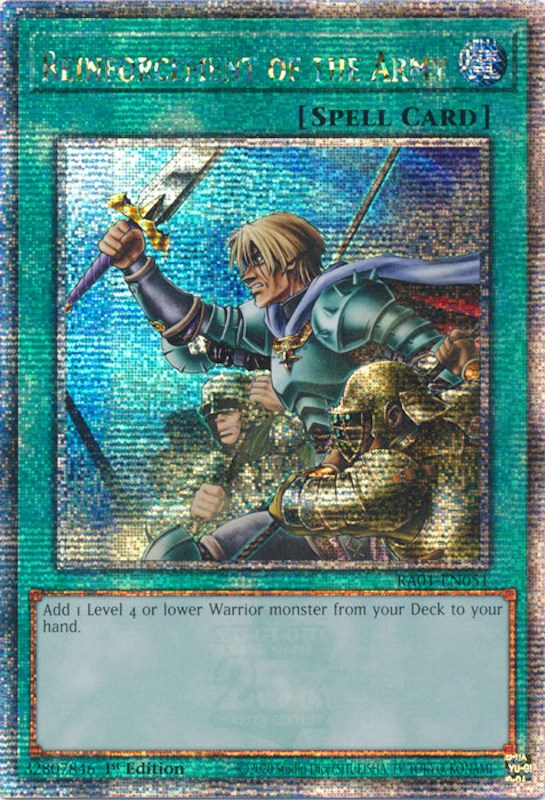 Reinforcement of the Army [RA01-EN051] Quarter Century Secret Rare | Enigma On Main