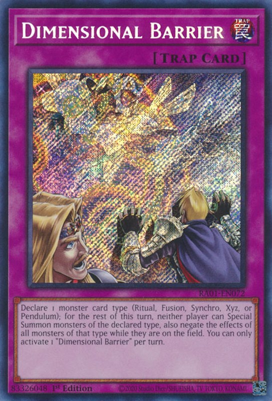 Dimensional Barrier [RA01-EN072] Secret Rare | Enigma On Main