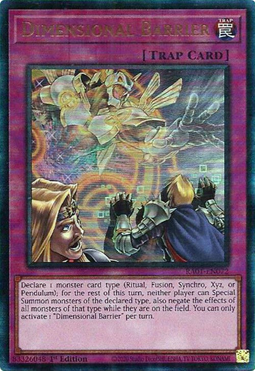 Dimensional Barrier [RA01-EN072] Prismatic Ultimate Rare | Enigma On Main