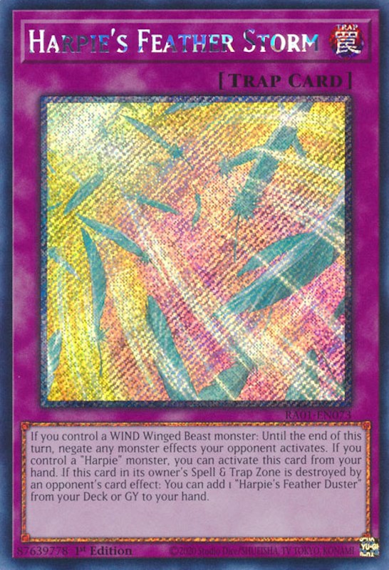 Harpie's Feather Storm [RA01-EN073] Platinum Secret Rare | Enigma On Main