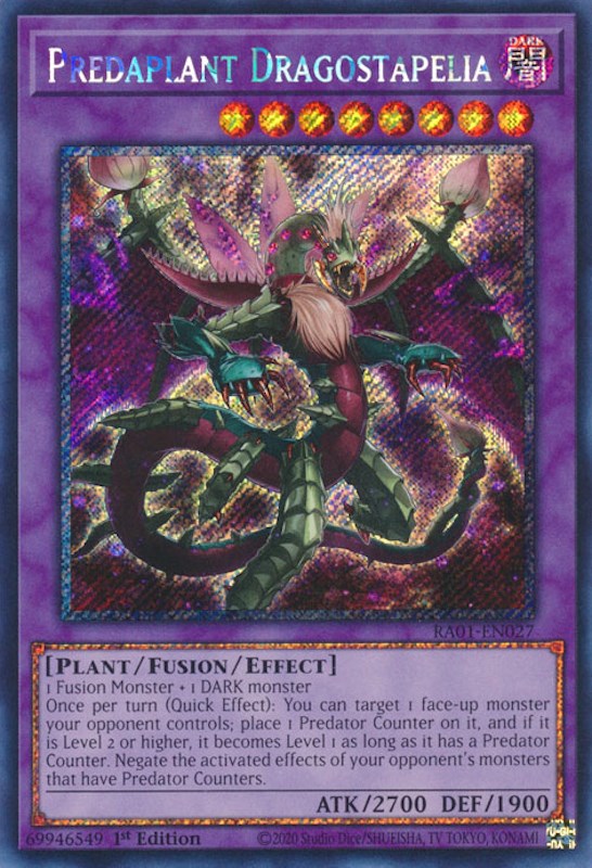 Predaplant Dragostapelia [RA01-EN027] Platinum Secret Rare | Enigma On Main