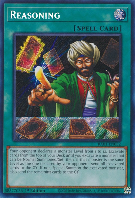 Reasoning [RA01-EN052] Secret Rare | Enigma On Main