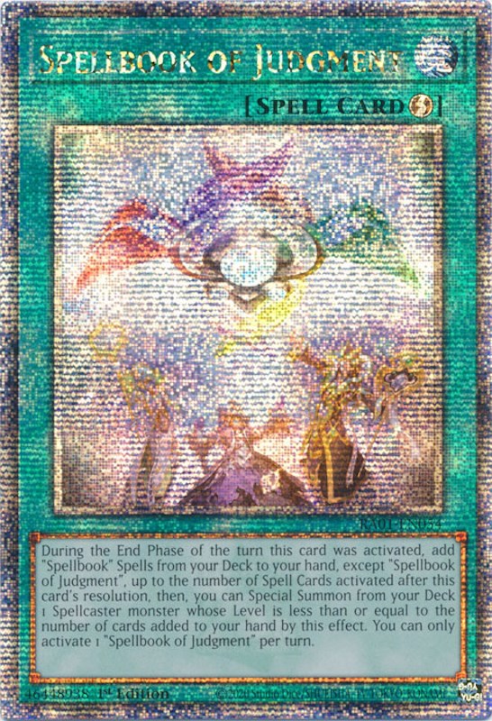 Spellbook of Judgment [RA01-EN054] Quarter Century Secret Rare | Enigma On Main