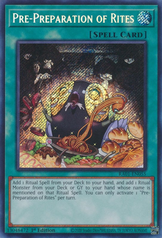 Pre-Preparation of Rites [RA01-EN055] Secret Rare | Enigma On Main