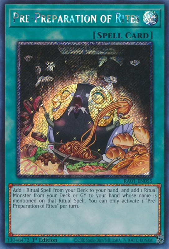 Pre-Preparation of Rites [RA01-EN055] Platinum Secret Rare | Enigma On Main