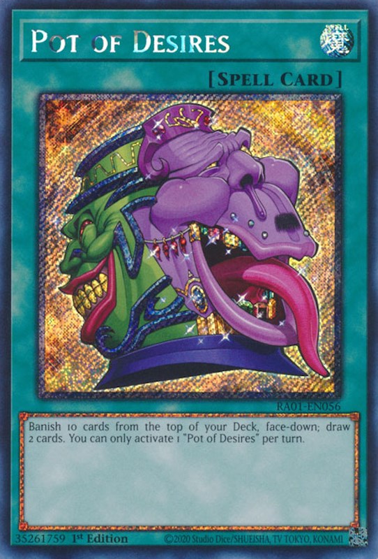 Pot of Desires [RA01-EN056] Platinum Secret Rare | Enigma On Main