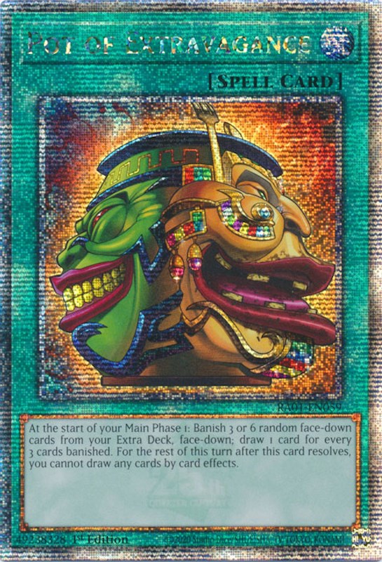 Pot of Extravagance [RA01-EN059] Quarter Century Secret Rare | Enigma On Main