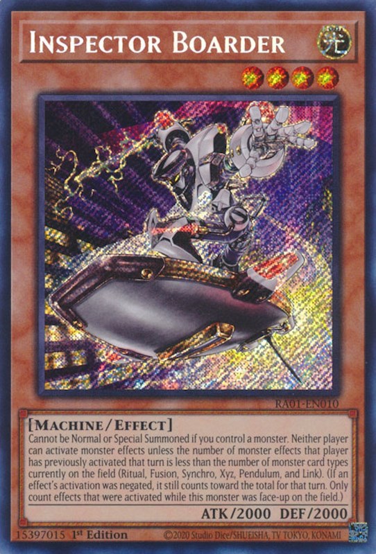 Inspector Boarder [RA01-EN010] Secret Rare | Enigma On Main