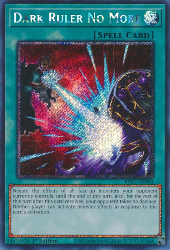 Dark Ruler No More [RA01-EN060] Platinum Secret Rare | Enigma On Main