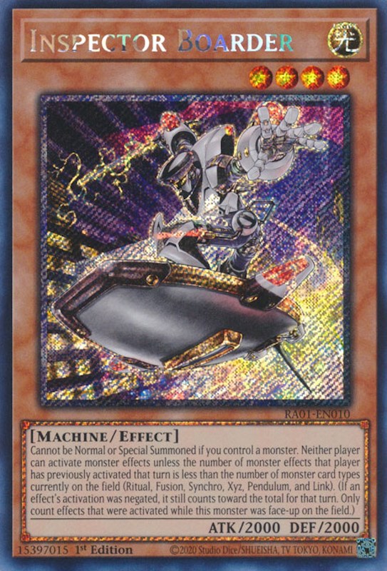 Inspector Boarder [RA01-EN010] Platinum Secret Rare | Enigma On Main