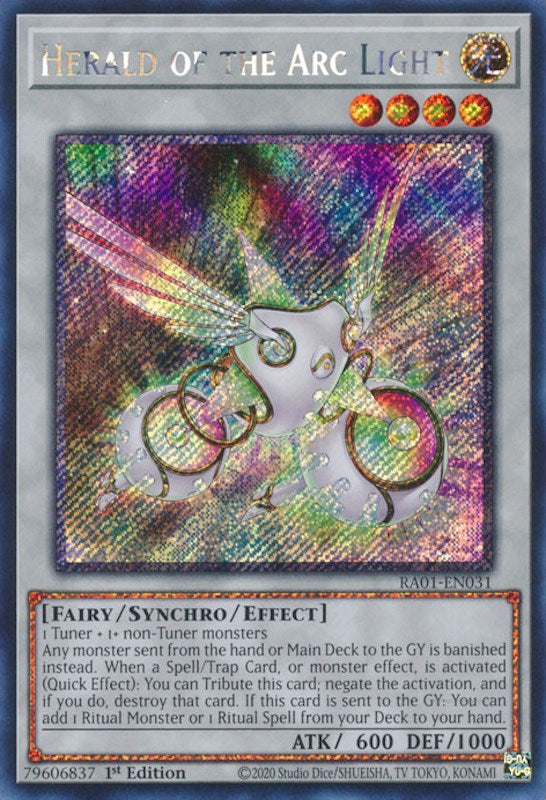 Herald of the Arc Light [RA01-EN031] Platinum Secret Rare | Enigma On Main