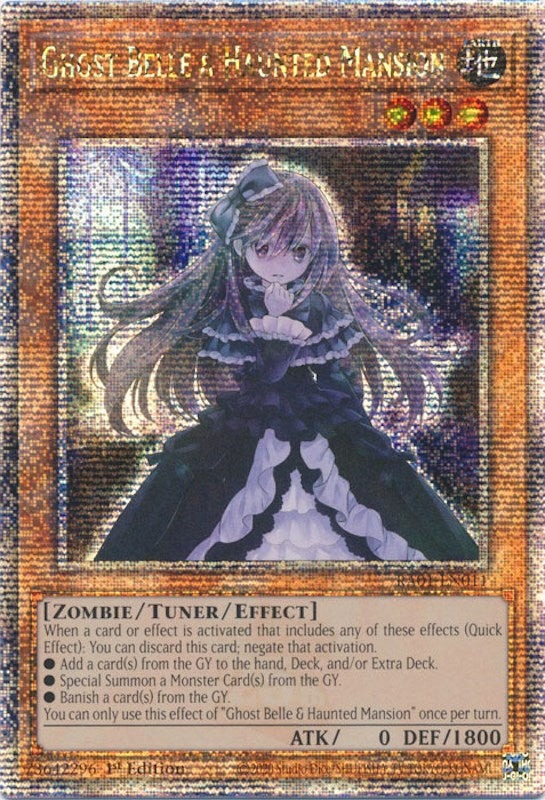 Ghost Belle & Haunted Mansion [RA01-EN011] Quarter Century Secret Rare | Enigma On Main