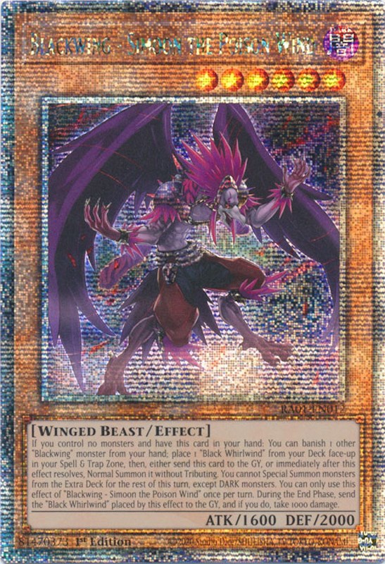 Blackwing - Simoon the Poison Wind [RA01-EN012] Quarter Century Secret Rare | Enigma On Main