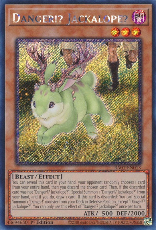 Danger!? Jackalope? [RA01-EN013] Platinum Secret Rare | Enigma On Main