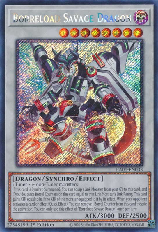 Borreload Savage Dragon [RA01-EN033] Platinum Secret Rare | Enigma On Main