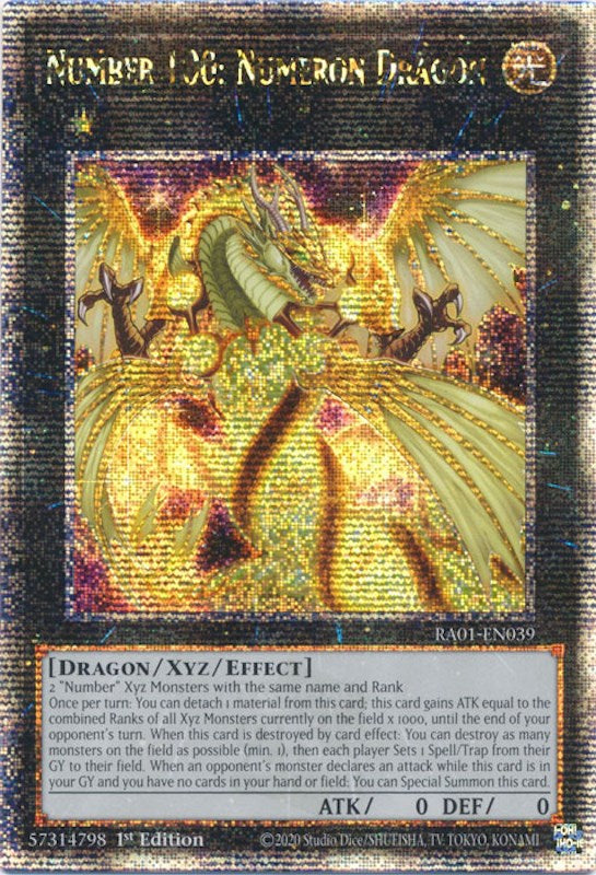 Number 100: Numeron Dragon [RA01-EN039] Quarter Century Secret Rare | Enigma On Main